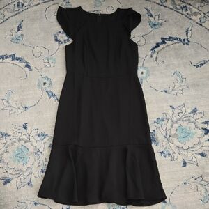 Banana Republic Black Midi Dress with Ruffle Details